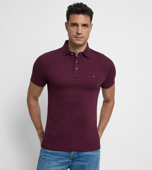 1985 Flag Detail Slim Fit Polo T-Shirt