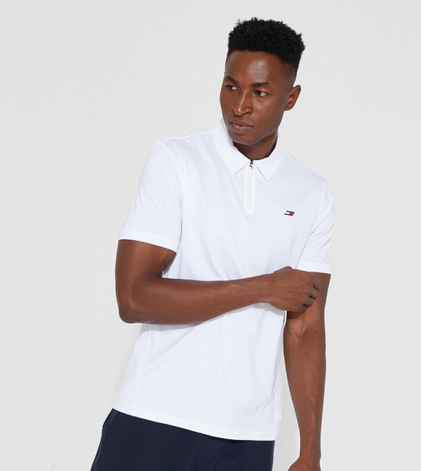 Sleeve Polo T Shirt White In White 