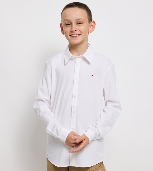 قميص سادة بأكمام طويلة