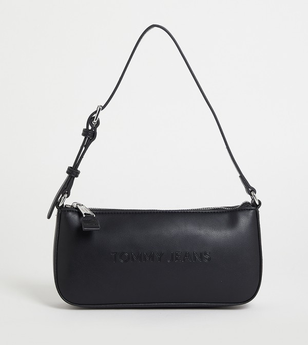 Logo Detail Zippered Shoulder Bag