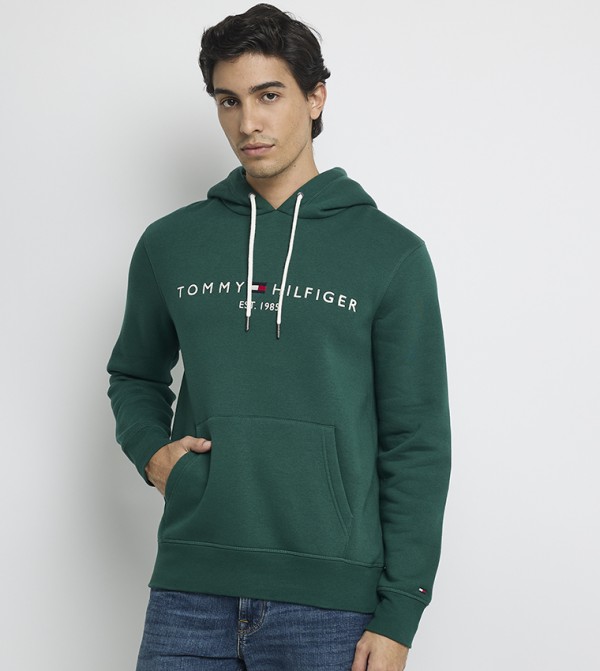 Logo Embroidered Long Sleeves Hoodie
