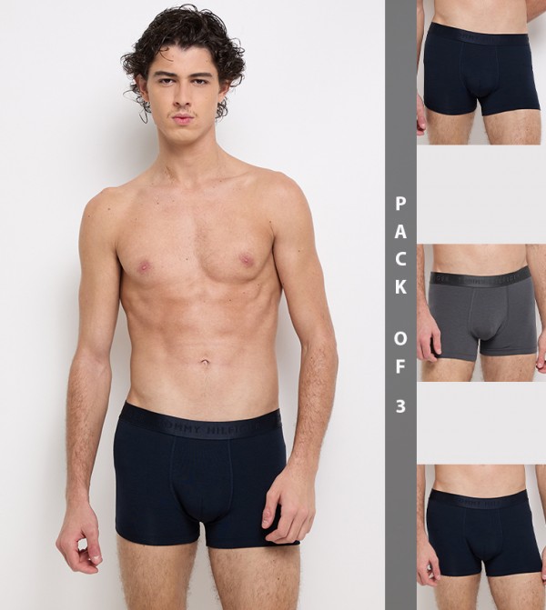 3-Pack Logo Waistband Trunks
