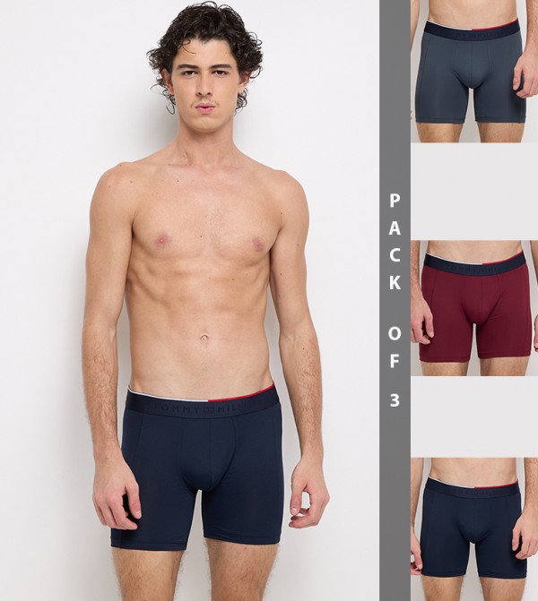 3-Pack Logo Waistband Trunks