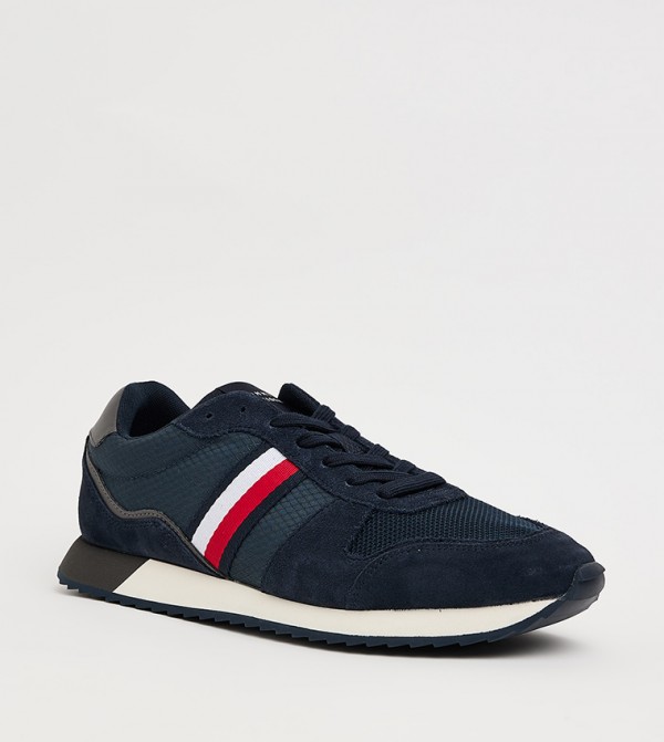 Mesh Detail Lace Up Runner Sneakers