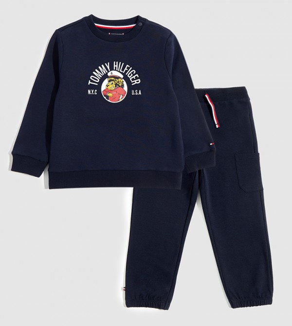 Printed Crew Neck Sweatsuit