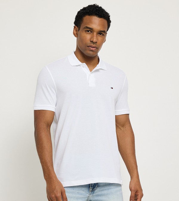 Flag Detail Short Sleeves Polo T-Shirt