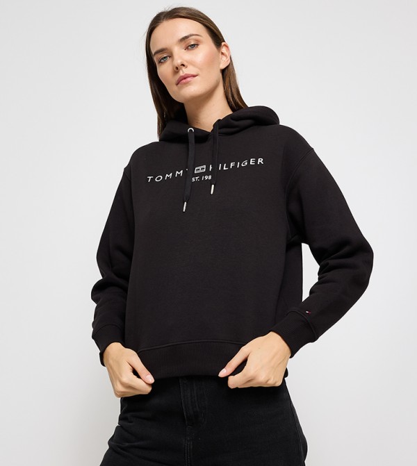 Logo Embroidered Long Sleeves Hoodie