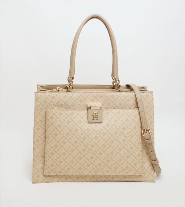 Monogram Patterned Satchel Bag