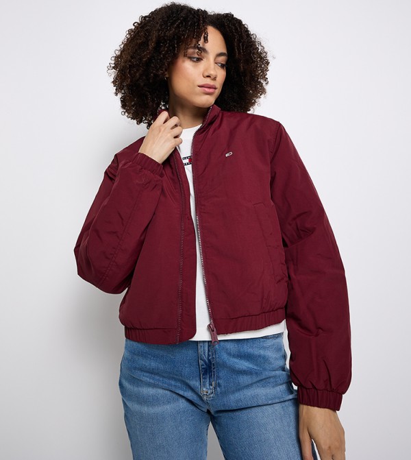 Essential Flag Detail Bomber Jacket
