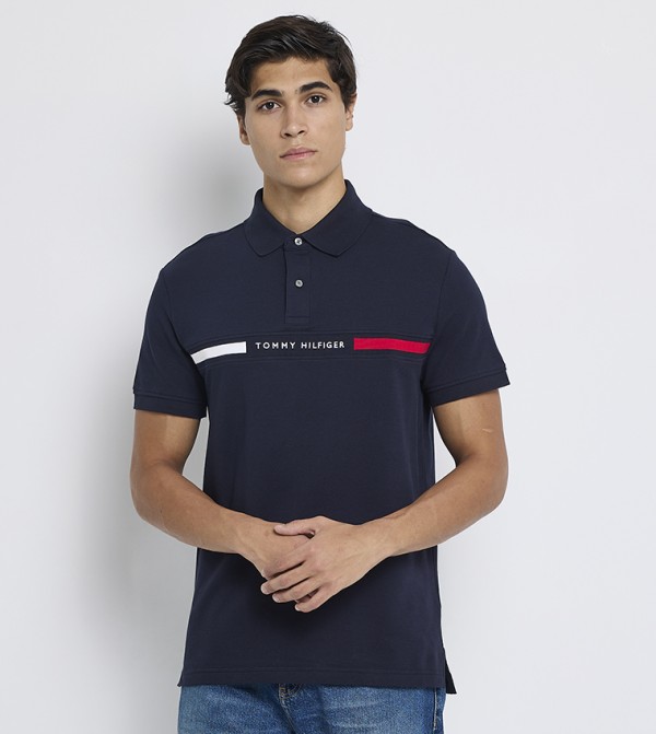 Monogram Printed Short Sleeves Polo T-Shirt