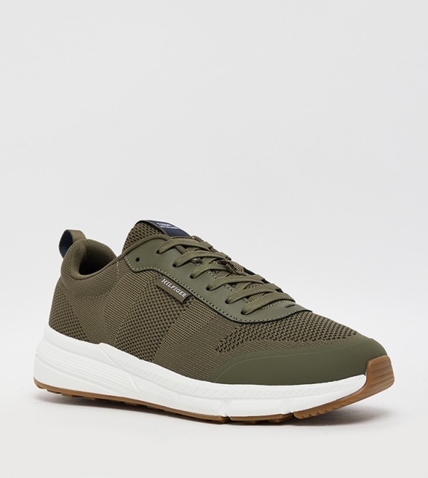 Round Toe Lace-Up Mesh Sneakers