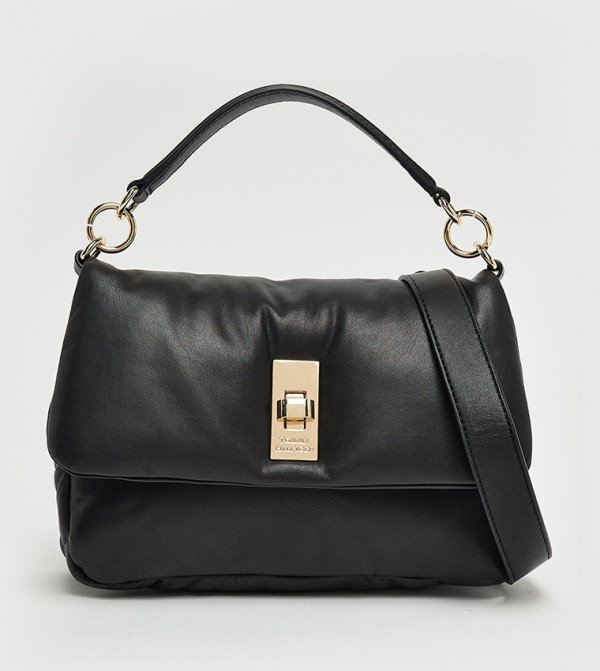 Textured Soft Leather Top-Handle Bag