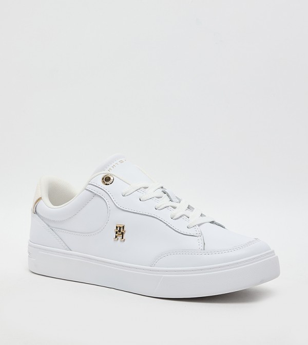 Monogram Detail Lace Up Sneakers