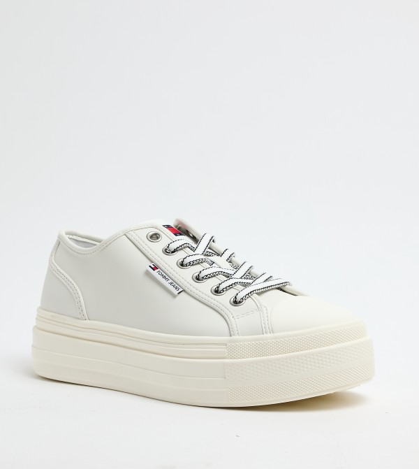 FOXING Logo Detail Platform Sneakers