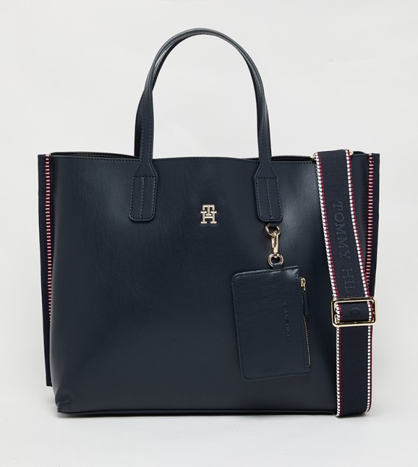 Monogram Detail Satchel Bag with Pouch
