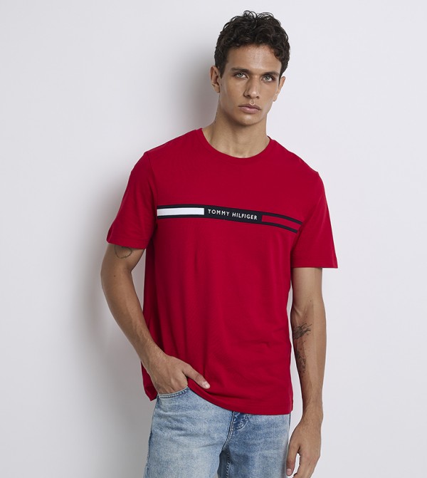 Logo Embroidered Crew Neck T-Shirt