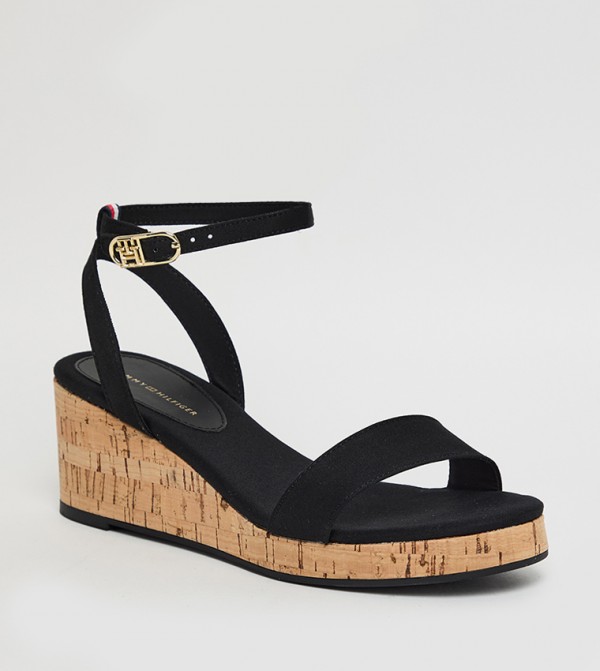 Ankle Loop Cork Wedge Sandals