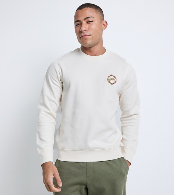 Logo Embroidered Long Sleeves Sweatshirt