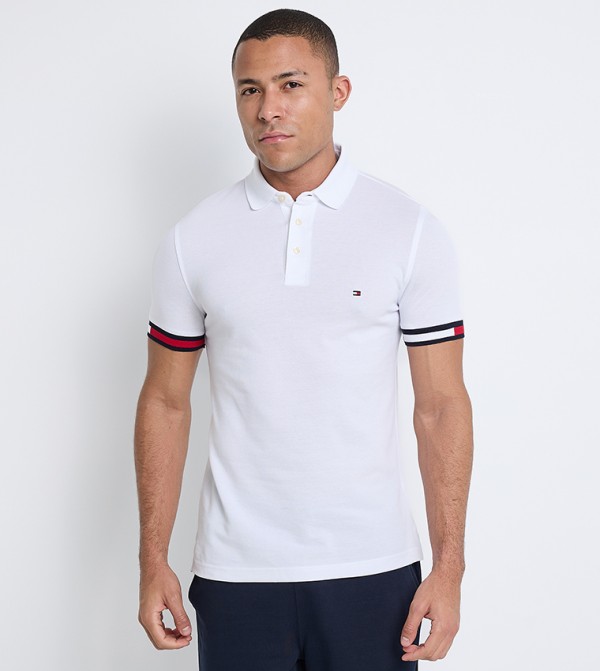 Flag Cuff Slim Fit Polo T-Shirt