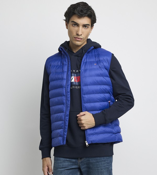Zippered High Neck Packable Gilet