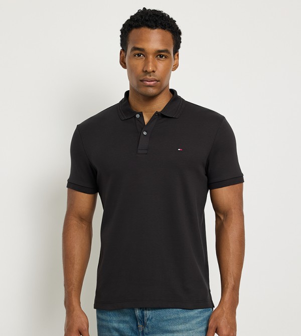 Flag Detail Short Sleeves Polo T-Shirt