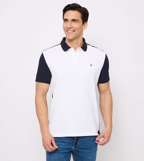 Color Block Short Sleeves Polo T-Shirt