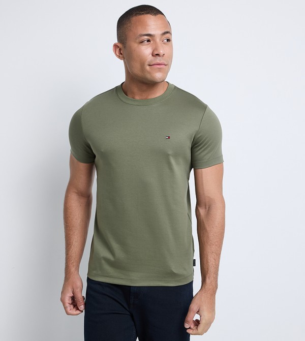 Logo Embroidered Crew Neck T-Shirt