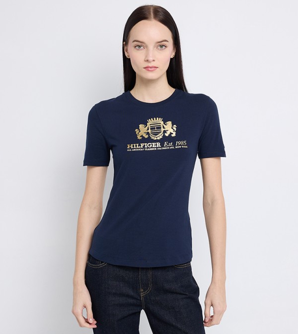 Printed Varsity Short Sleeves T-Shirt