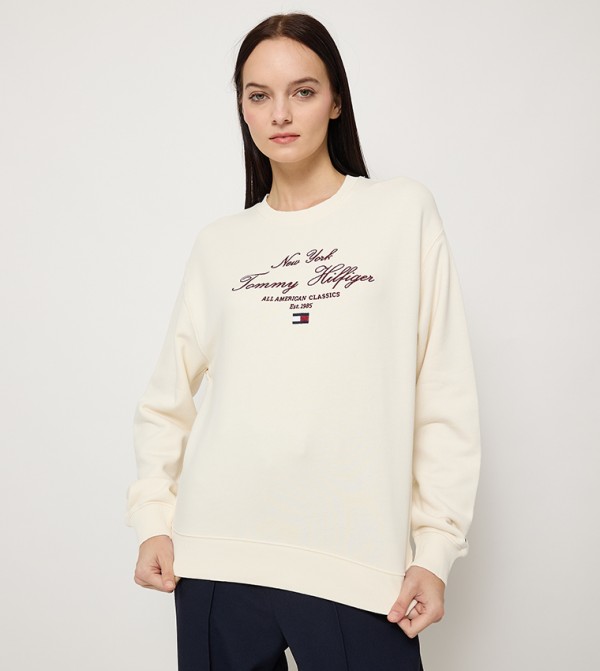 Logo Embroidered Long Sleeves Sweatshirt