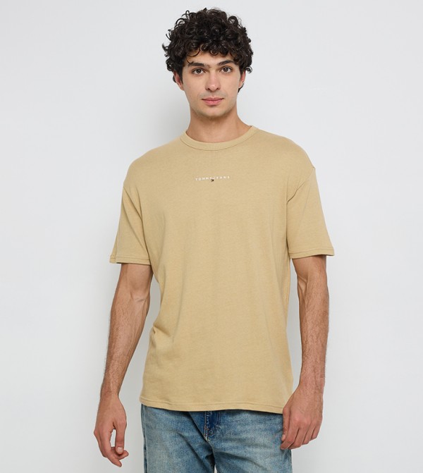Logo Embroidered Crew Neck T-Shirt