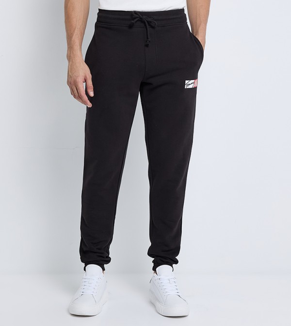 Logo Printed Drawstring Waist Joggers