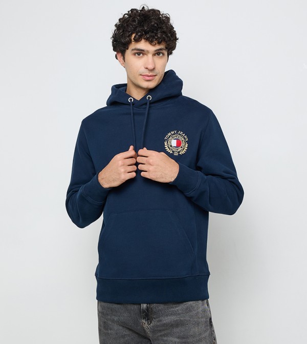 Logo Embroidered Long Sleeves Hoodie