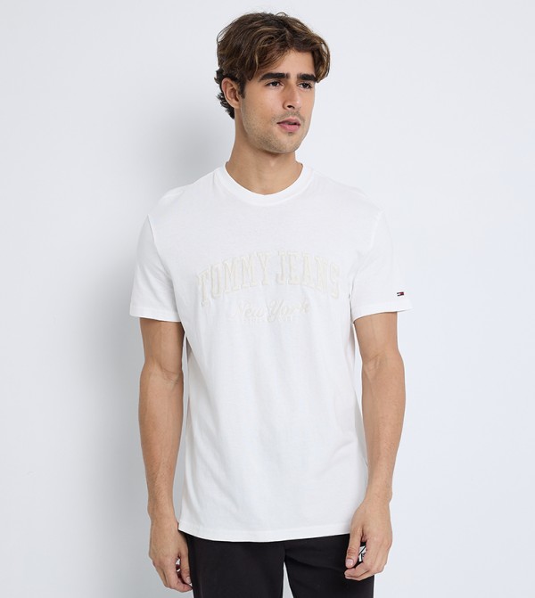 Logo Embroidered Crew Neck T-Shirt