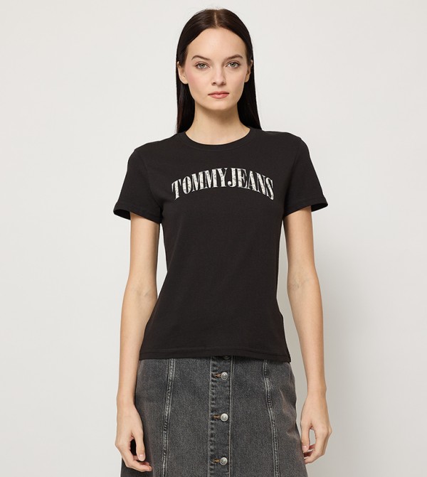 Monotype Printed Crew Neck T-Shirt