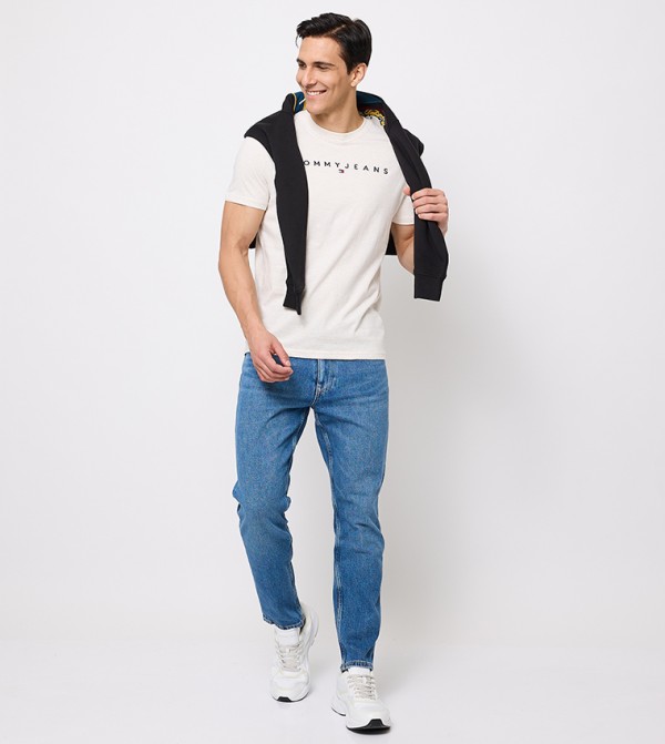 Washed Tapered Fit Jeans