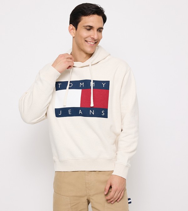 Flag Printed Long Sleeves Hoodie