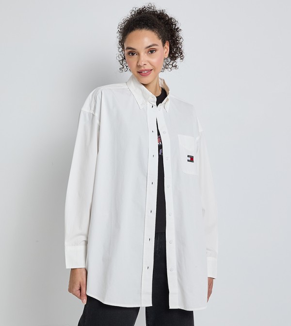 Logo Embroidered Oversized Shirt