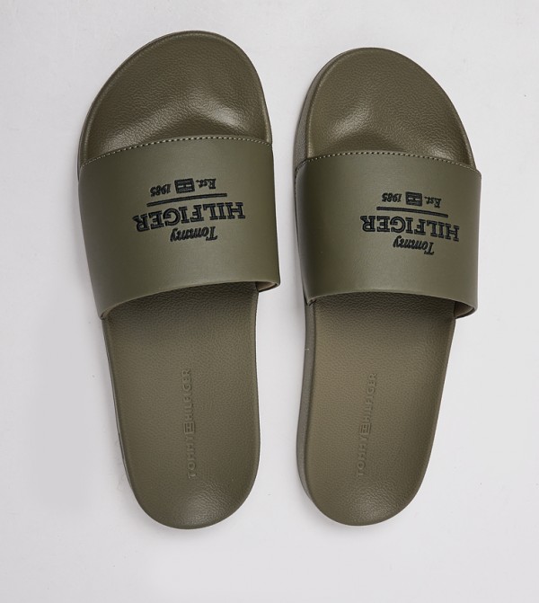 Logo Embroidered Slides