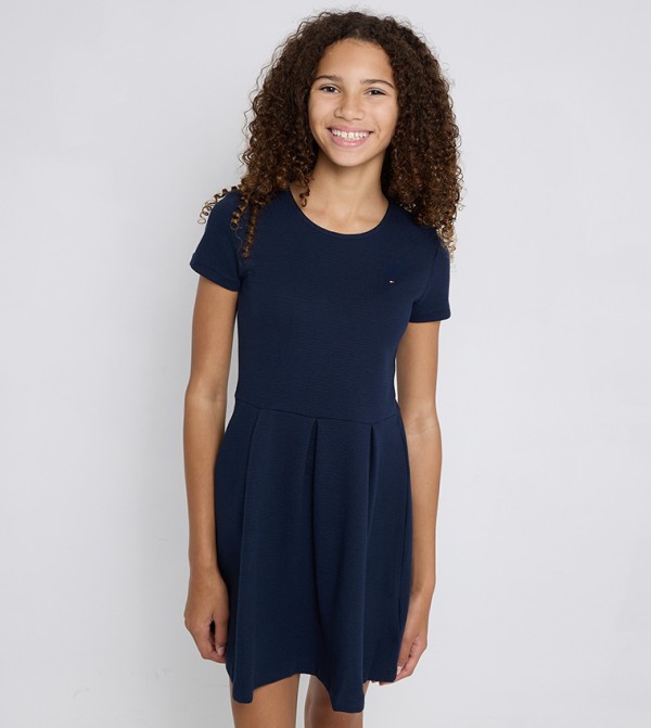 Ottoman Ribbed Skater Mini Dress