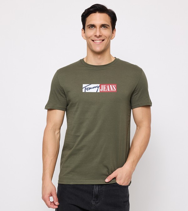 Monotype Printed Crew Neck T-Shirt