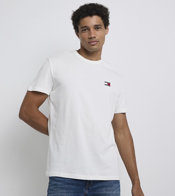 Flag Detail Crew Neck T-Shirt