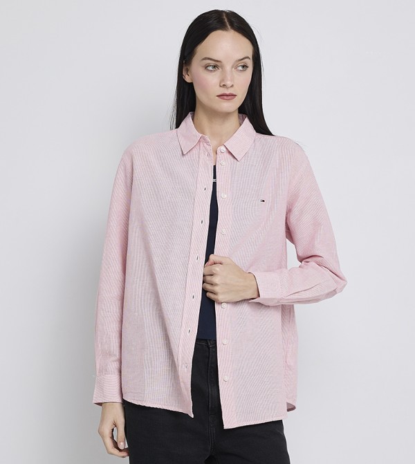 Relaxed Fit Linen Long Sleeves Shirt