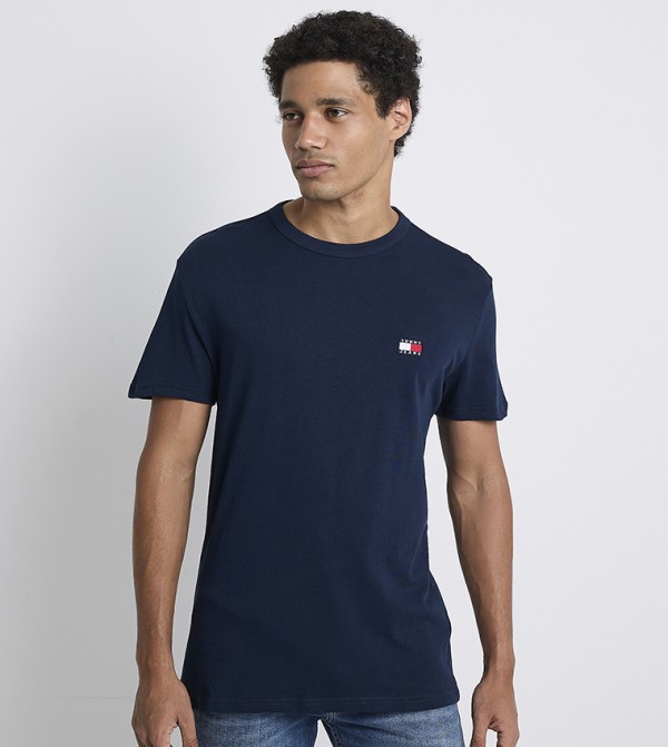 Flag Detail Crew Neck T-Shirt