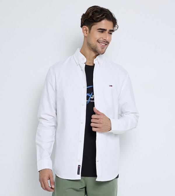 Logo Detail Long Sleeves Oxford Shirt