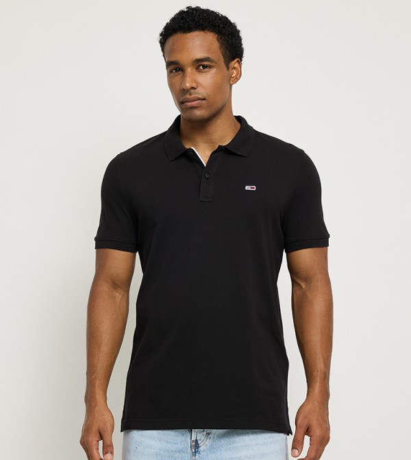 Flag Detail Short Sleeves Polo T-Shirt