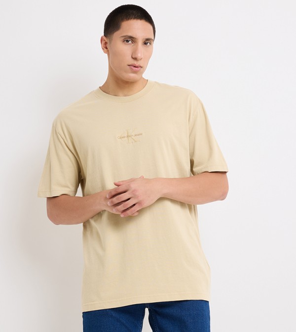 Logo Embroidered Crew Neck T-Shirt