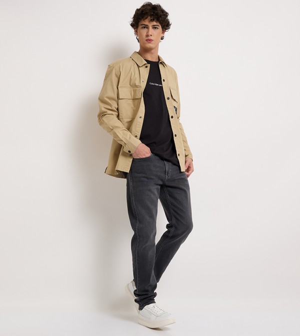 Washed Tapered Fit Jeans