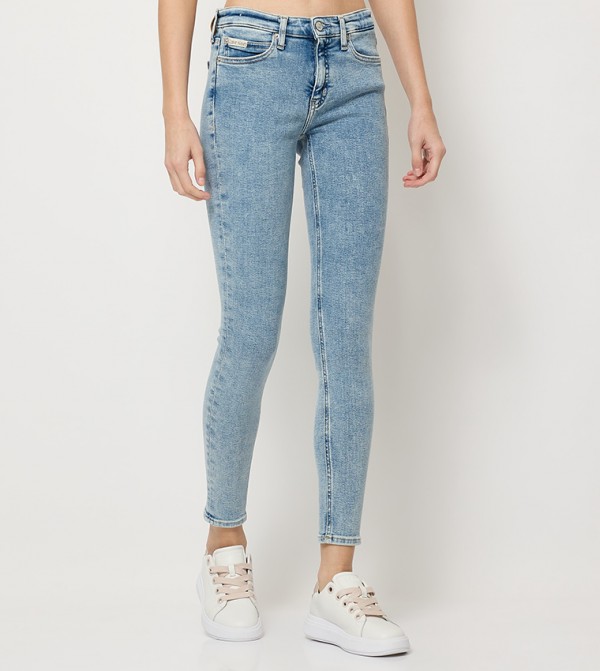Washed High Waist Skinny Fit Jeans