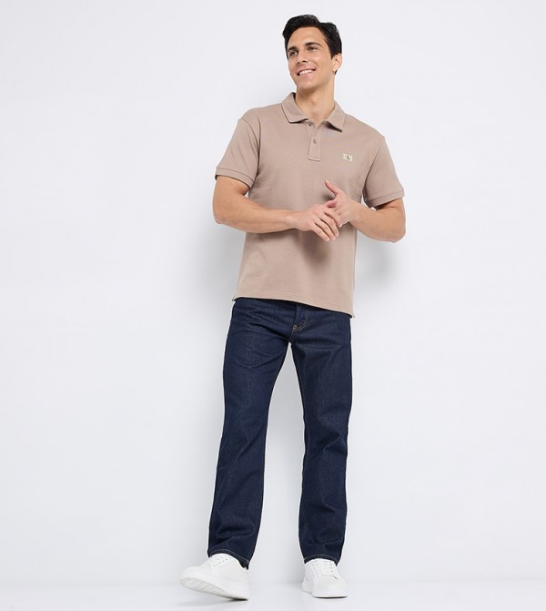 Washed Straight Fit Jeans