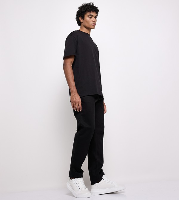 Logo Label Straight Fit Jeans